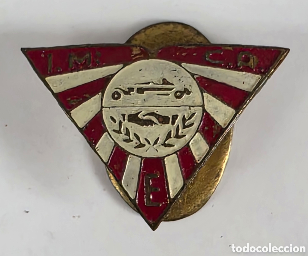 Coches y motocicletas: Insignia ojal I.M.C.A. E - Intercambio Montep&iacute;o Conductores Autom&oacute;vil Industrias Ega&ntilde;a Guipuzcoa