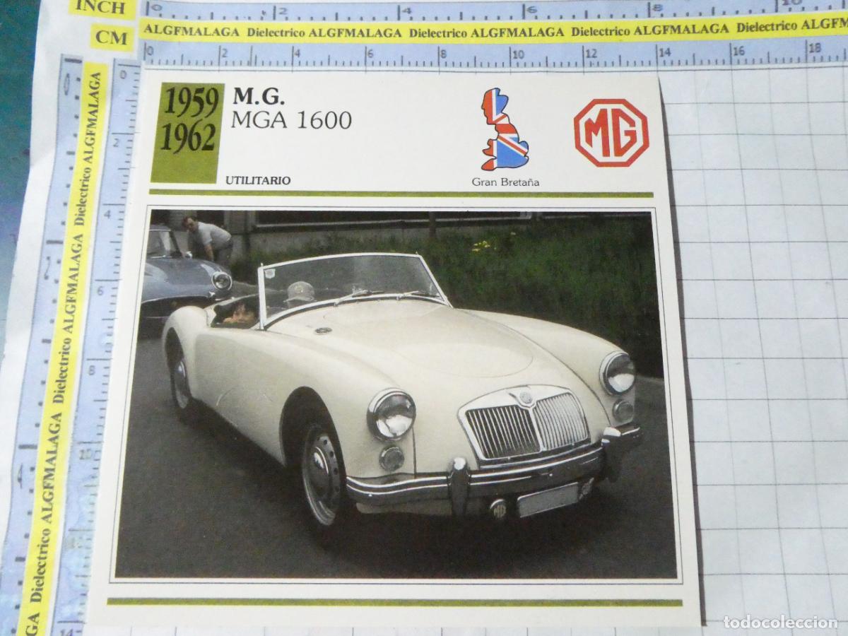 Coches y motocicletas: TARJETA FICHA T&Eacute;CNICA COCHES COLECCI&Oacute;N PLANETA AGOSTINI REINO UNIDO 1959 MG MGA 1600 1153