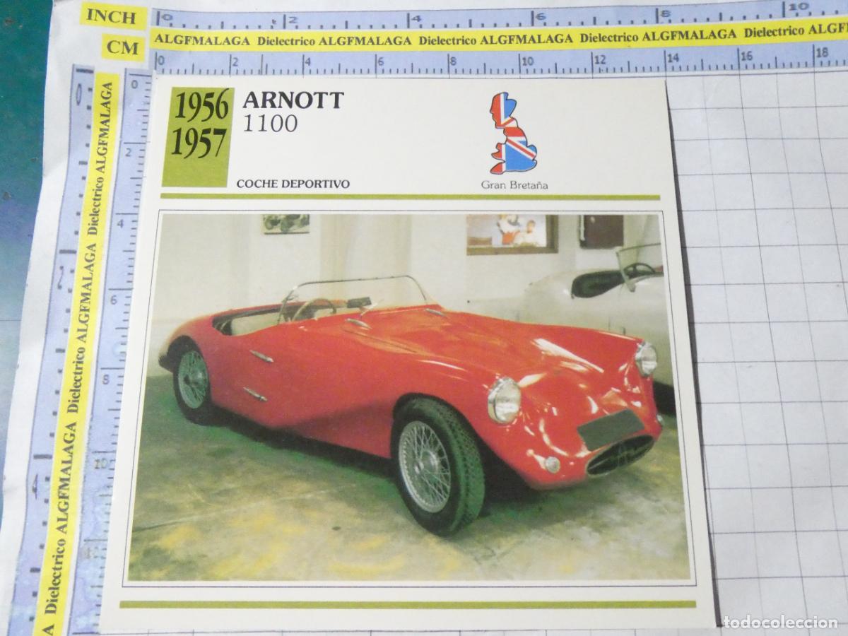 Coches y motocicletas: TARJETA FICHA T&Eacute;CNICA COCHES COLECCI&Oacute;N PLANETA AGOSTINI REINO UNIDO 1956 ARNOTT 1100 1154