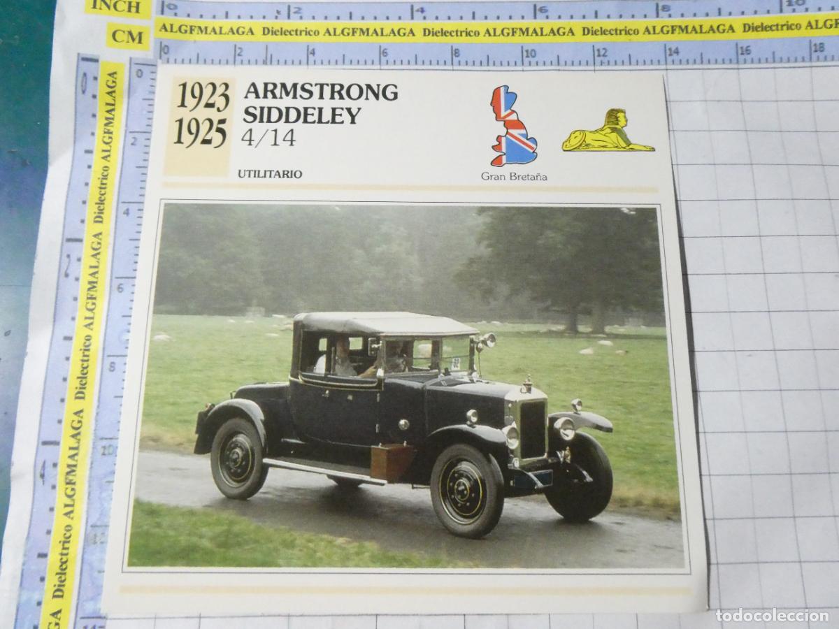 Voitures et Motocyclettes: TARJETA FICHA T&Eacute;CNICA COCHES COLECCI&Oacute;N PLANETA AGOSTINI REINO UNIDO 1923 ARMSTRONG SIDDELEY 1155