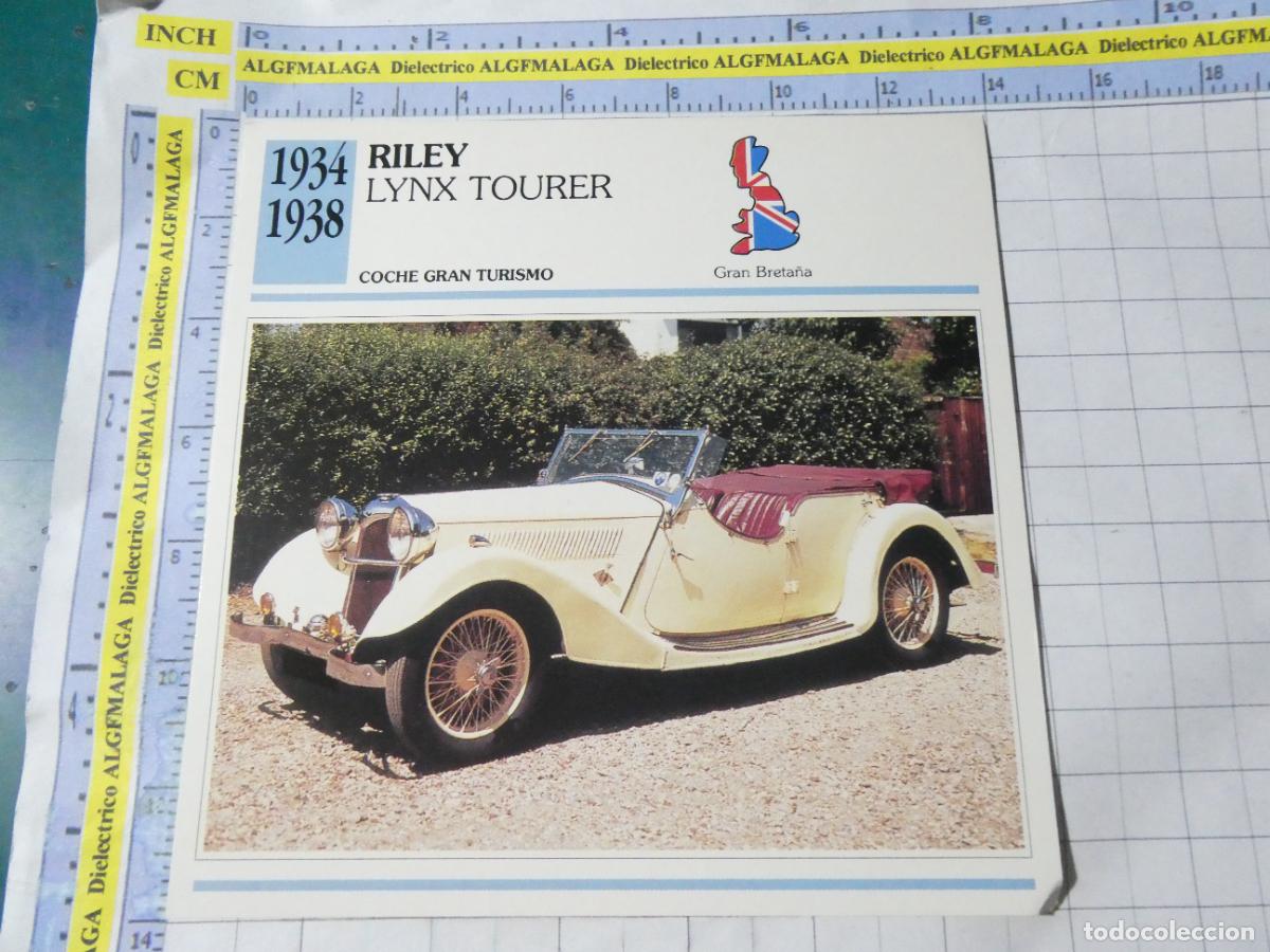 Coches y motocicletas: TARJETA FICHA T&Eacute;CNICA COCHES COLECCI&Oacute;N PLANETA AGOSTINI REINO UNIDO 1934 RILEY LYNX TOURER 1159