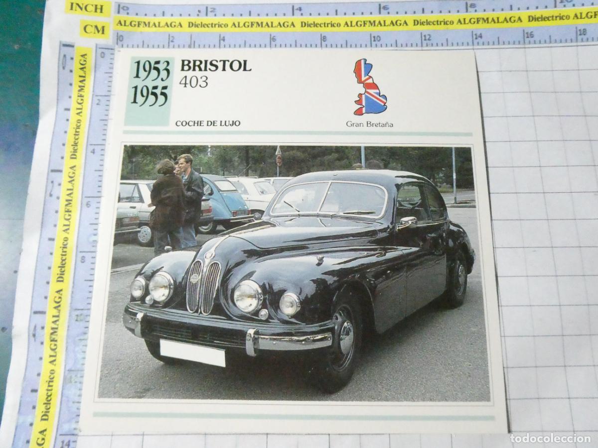 Coches y motocicletas: TARJETA FICHA T&Eacute;CNICA COCHES COLECCI&Oacute;N PLANETA AGOSTINI REINO UNIDO 1953 BRISTOL 403 1163