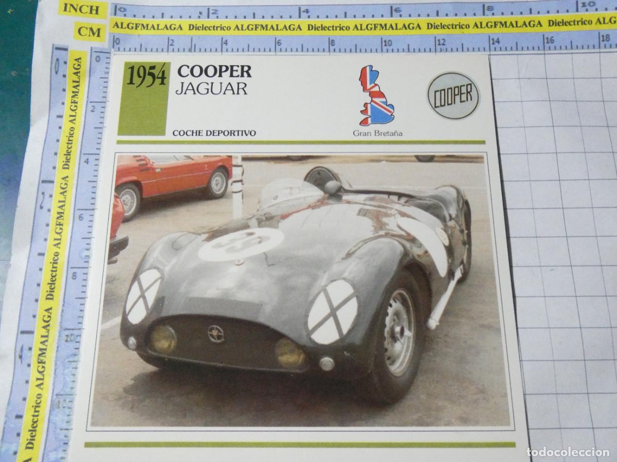 Coches y motocicletas: TARJETA FICHA T&Eacute;CNICA COCHES COLECCI&Oacute;N PLANETA AGOSTINI REINO UNIDO 1954 COOPER JAGUAR 1166