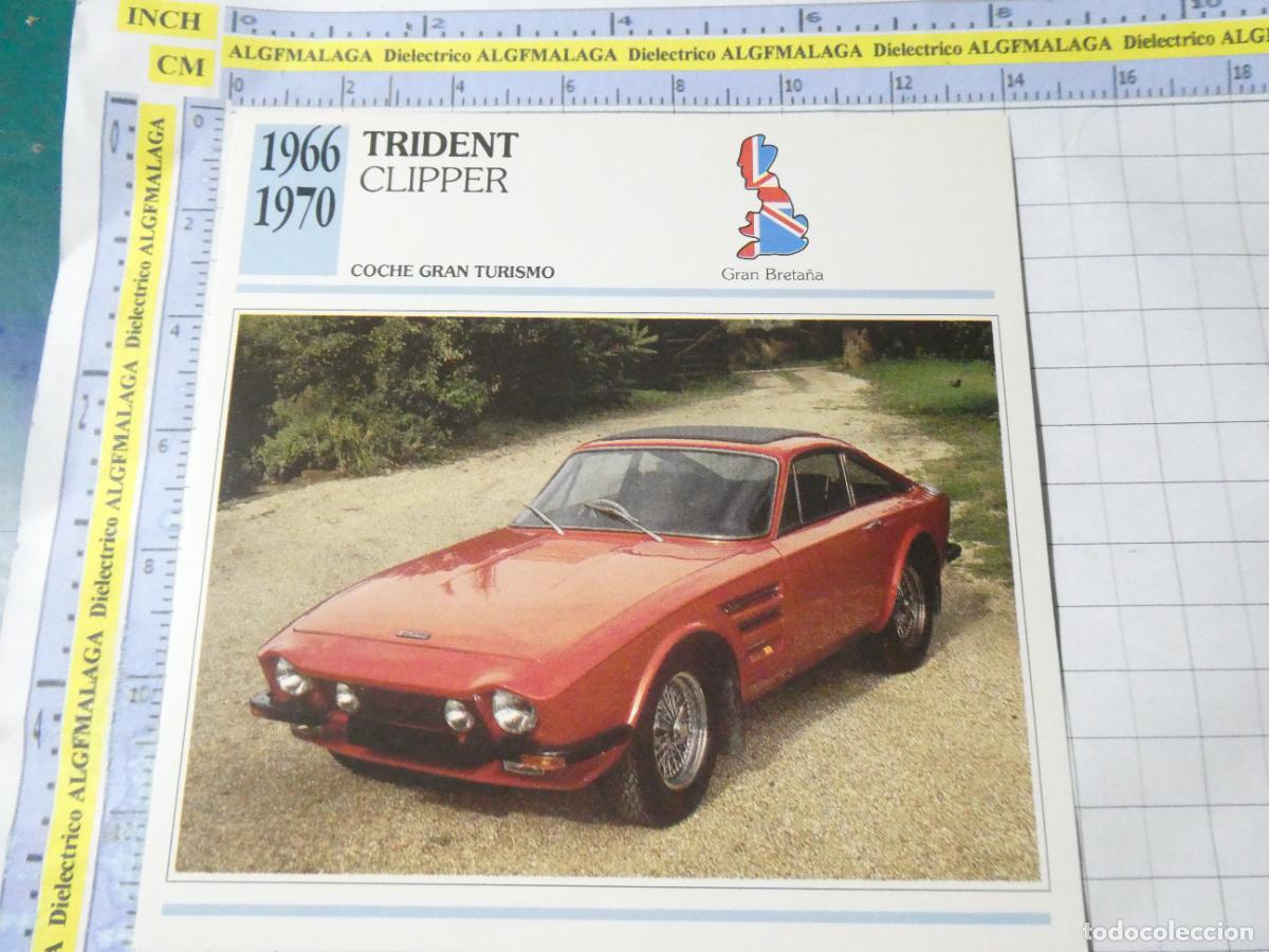 Coches y motocicletas: TARJETA FICHA T&Eacute;CNICA COCHES COLECCI&Oacute;N PLANETA AGOSTINI REINO UNIDO 1966 TRIDENT CLIPPER 1168