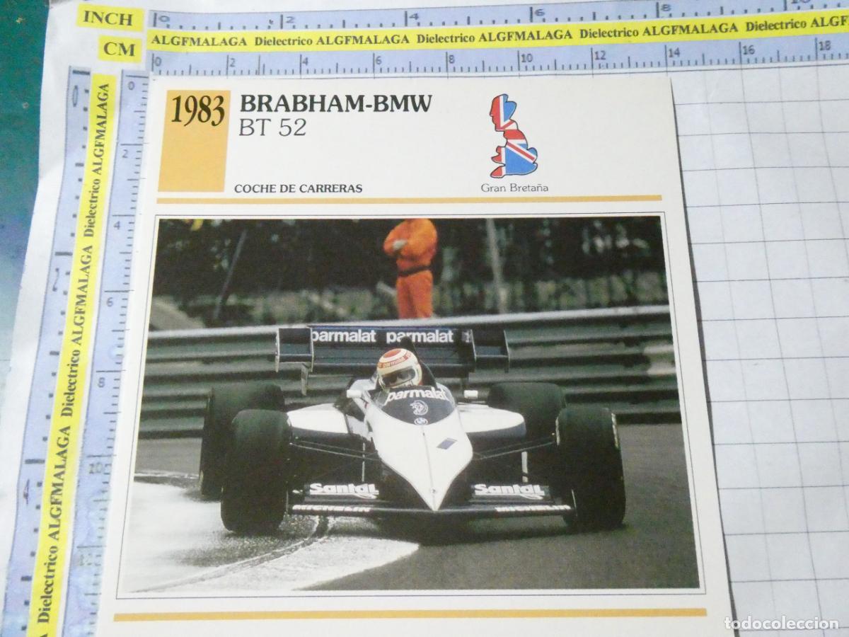 Coches y motocicletas: TARJETA FICHA T&Eacute;CNICA COCHES COLECCI&Oacute;N PLANETA AGOSTINI REINO UNIDO 1983 BRABHAM BMW 1169