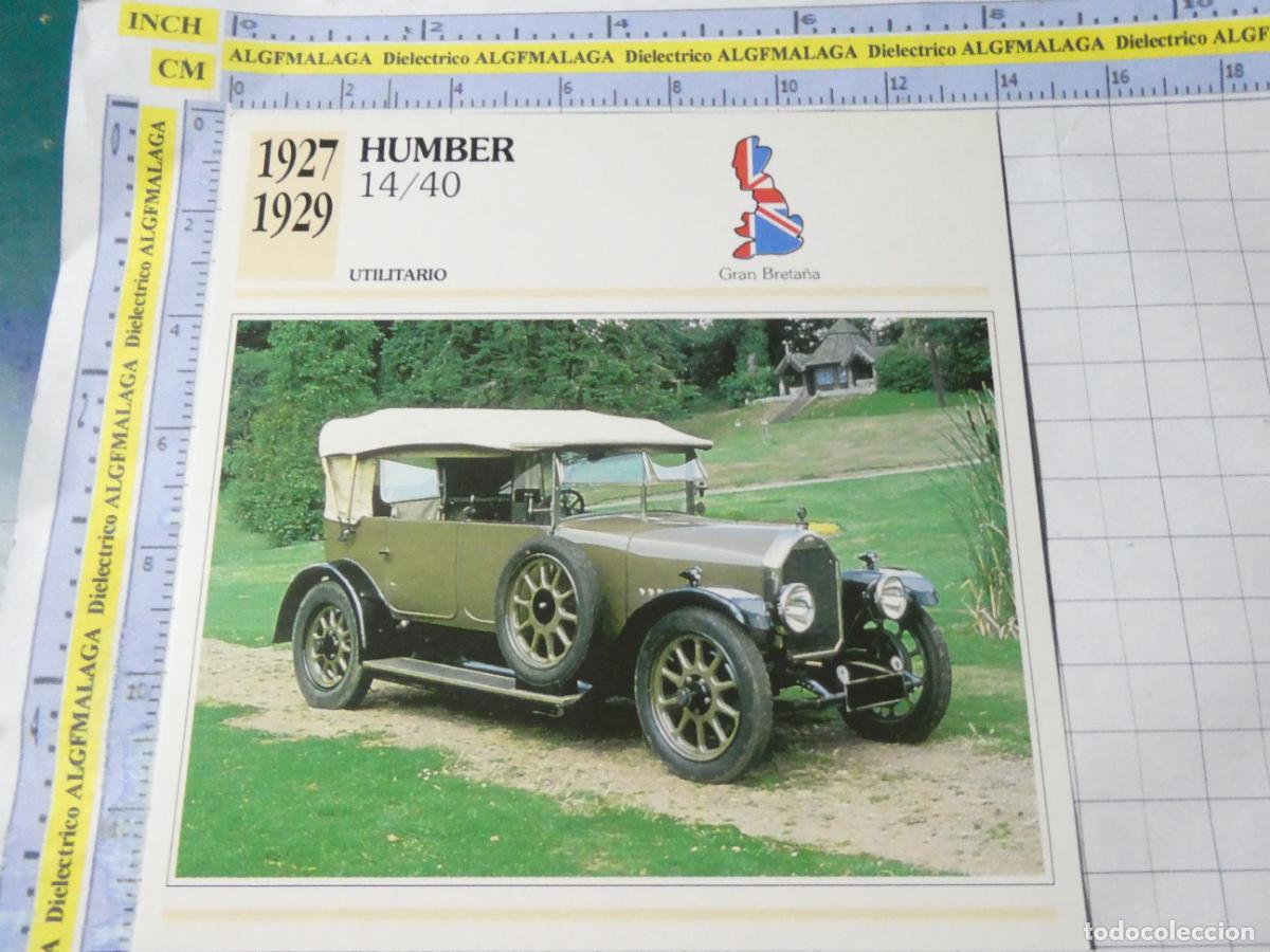 Coches y motocicletas: TARJETA FICHA T&Eacute;CNICA COCHES COLECCI&Oacute;N PLANETA AGOSTINI REINO UNIDO 1927 HUMBER 14/40 1171