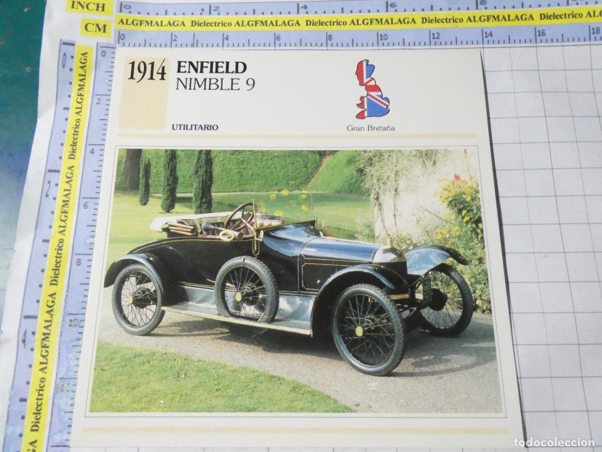 Coches y motocicletas: TARJETA FICHA T&Eacute;CNICA COCHES COLECCI&Oacute;N PLANETA AGOSTINI REINO UNIDO 1914 ENFIELD NIMBLE 9 1173