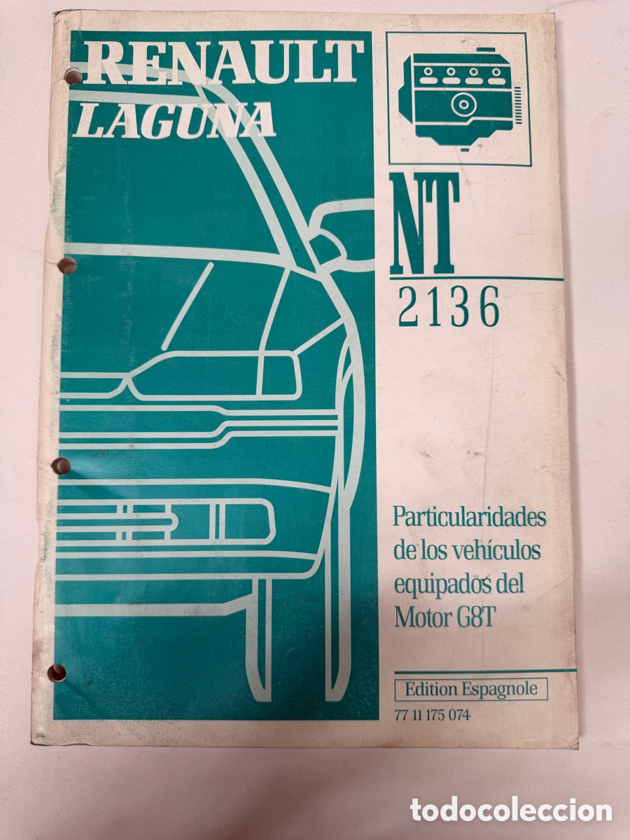 Coches y motocicletas: Manual / Nota T&eacute;cnica original Renault NT2136 Renault Laguna motor G8T.