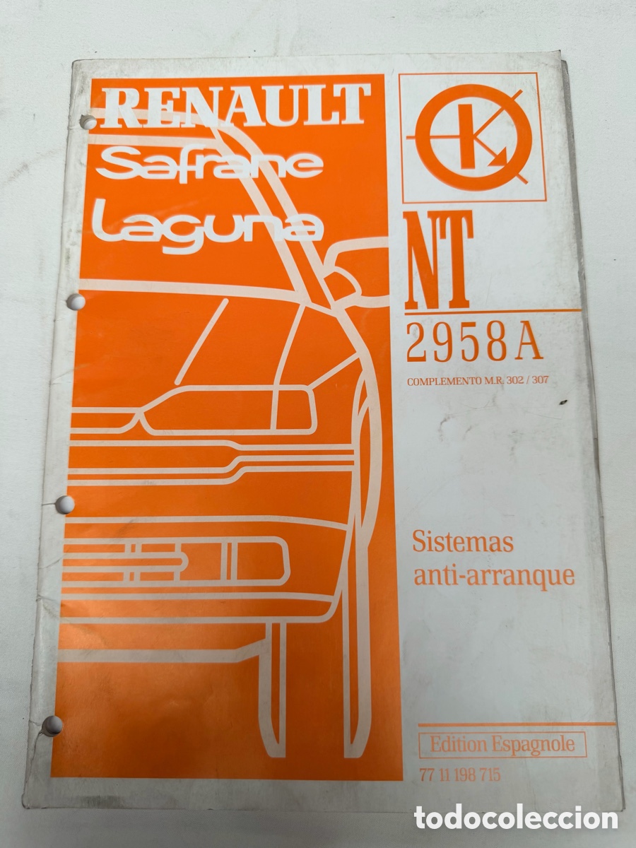 Coches y motocicletas: Manual Renault Laguna Safrane NT2958A antiarranque