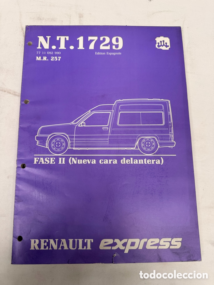 Coches y motocicletas: Manual Renault Express Fase II NT1729 MR257