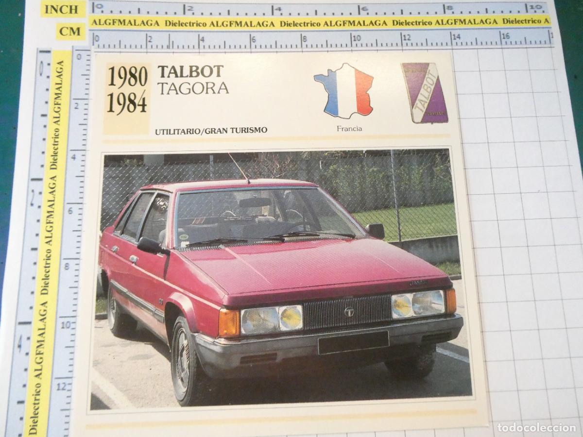 Coches y motocicletas: TARJETA FICHA T&Eacute;CNICA COCHES COLECCI&Oacute;N PLANETA AGOSTINI FRANCIA. 1980 TALBOT TAGORA 1185
