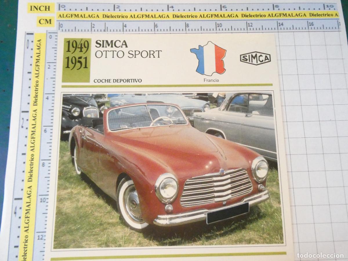 Coches y motocicletas: TARJETA FICHA T&Eacute;CNICA COCHES COLECCI&Oacute;N PLANETA AGOSTINI FRANCIA. 1949 SIMCA OTTO SPORT 1193
