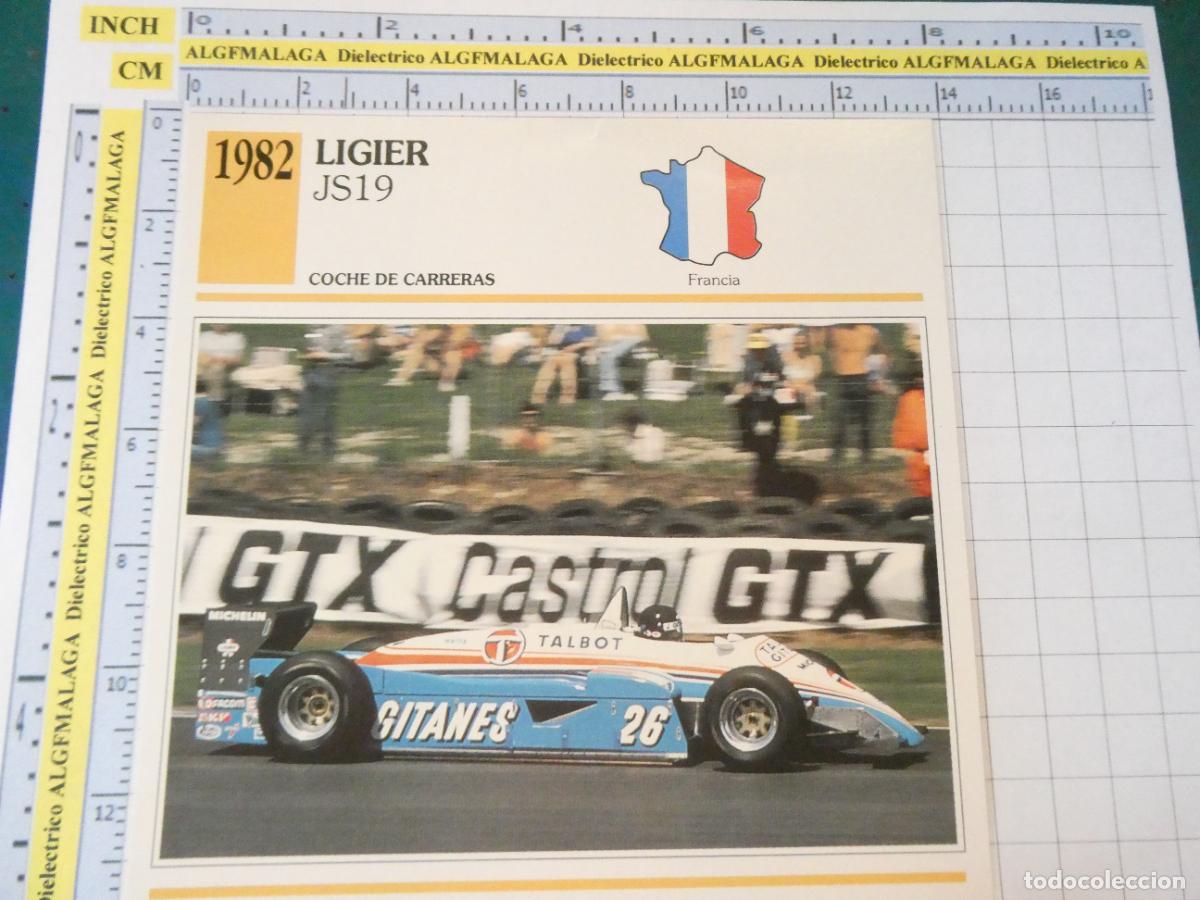 Coches y motocicletas: TARJETA FICHA T&Eacute;CNICA COCHES COLECCI&Oacute;N PLANETA AGOSTINI FRANCIA. 1982 LIGIER JS19 1194
