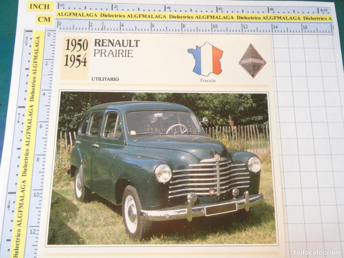 Coches y motocicletas: TARJETA FICHA T&Eacute;CNICA COCHES COLECCI&Oacute;N PLANETA AGOSTINI FRANCIA. 1950 RENAULT PRAIRIE 1197