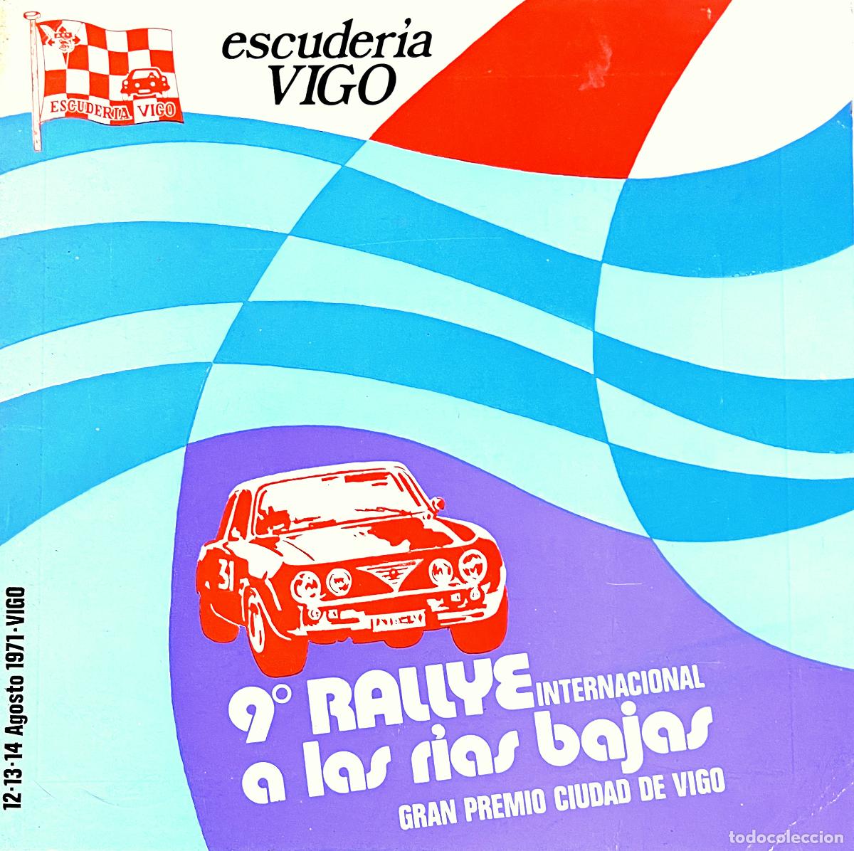 Coches y motocicletas: Libro programa 9&ordm; Rallye Rias bajas 1971. Escuder&iacute;a Vigo. Automovilismo.
