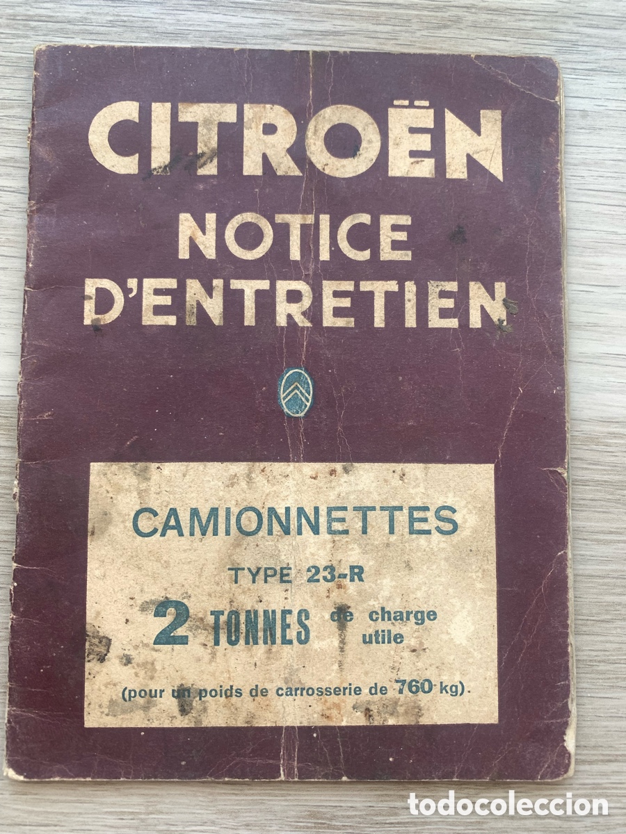 Coches y motocicletas: Manual CITROEN CAMIONNETTES TYPE 23 R - 1948