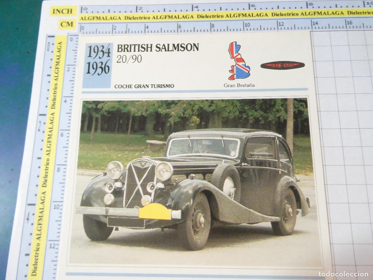Coches y motocicletas: TARJETA FICHA T&Eacute;CNICA COCHES COLECCI&Oacute;N PLANETA AGOSTINI REINO UNIDO. 1934 BRITISH SALMSON 20/90 1208