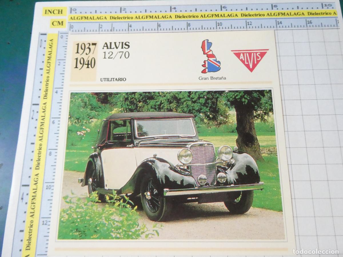 Coches y motocicletas: TARJETA FICHA T&Eacute;CNICA COCHES COLECCI&Oacute;N PLANETA AGOSTINI REINO UNIDO. 1937 ALVIS 12/70 1212