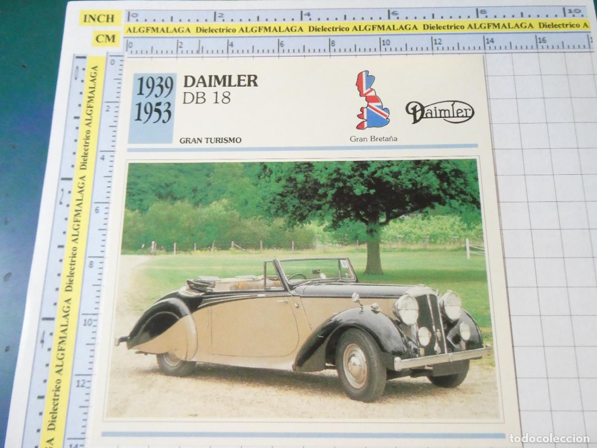 Coches y motocicletas: TARJETA FICHA T&Eacute;CNICA COCHES COLECCI&Oacute;N PLANETA AGOSTINI REINO UNIDO. 1939 DAIMLER DB 18 1213