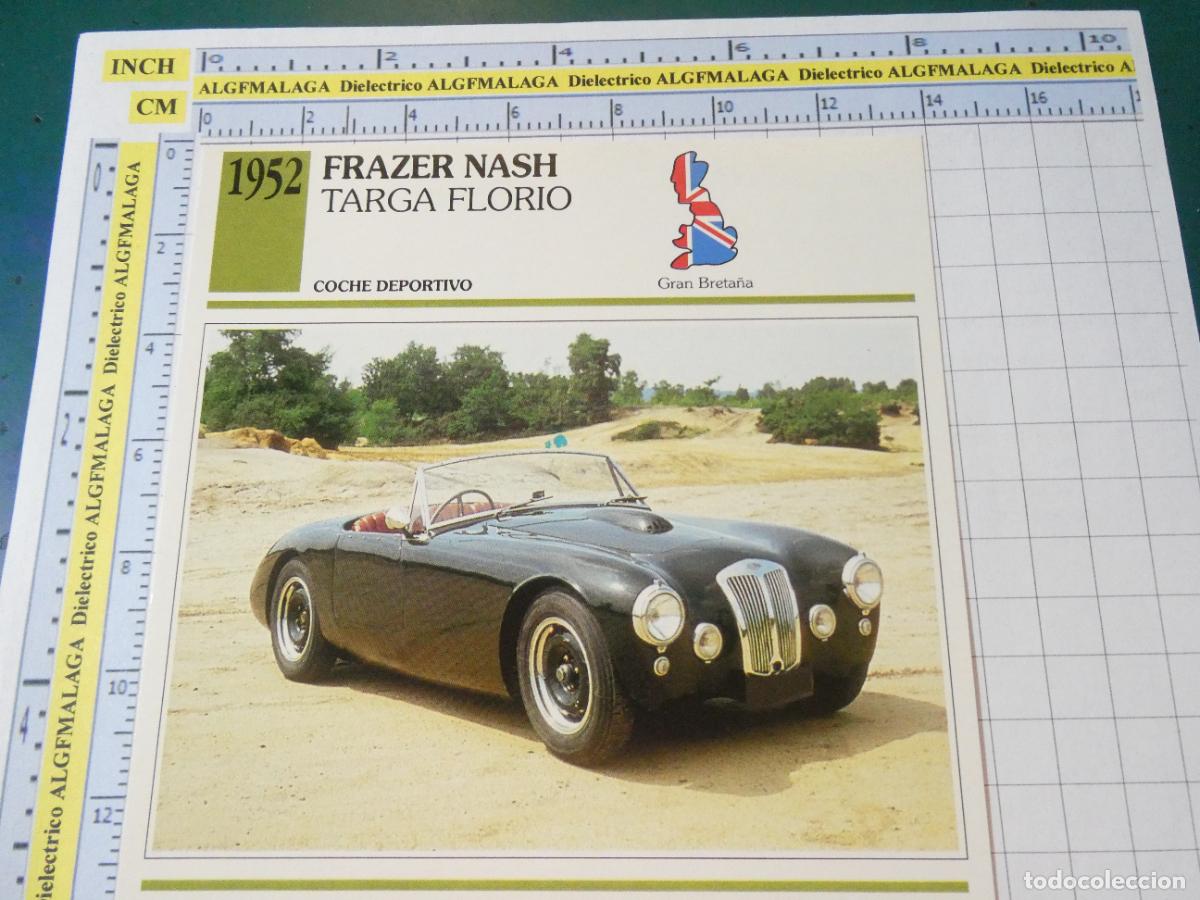 Coches y motocicletas: TARJETA FICHA T&Eacute;CNICA COCHES COLECCI&Oacute;N PLANETA AGOSTINI REINO UNIDO. 1952 FRAZER NASH TARGA FLO 1220