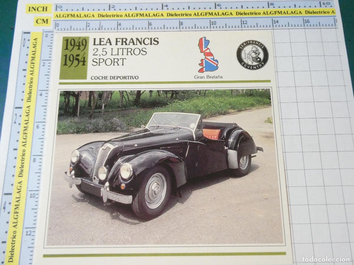 Coches y motocicletas: TARJETA FICHA T&Eacute;CNICA COCHES COLECCI&Oacute;N PLANETA AGOSTINI REINO UNIDO. 1949 LEA FRANCIS 2,5L SP 1222