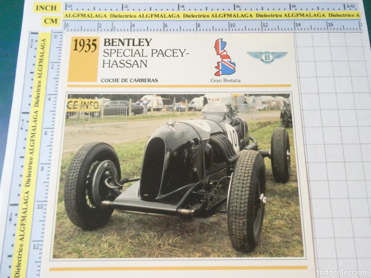Coches y motocicletas: TARJETA FICHA T&Eacute;CNICA COCHES COLECCI&Oacute;N PLANETA AGOSTINI REINO UNIDO. 1935 BENTLEY SPECIAL PACEY 1224