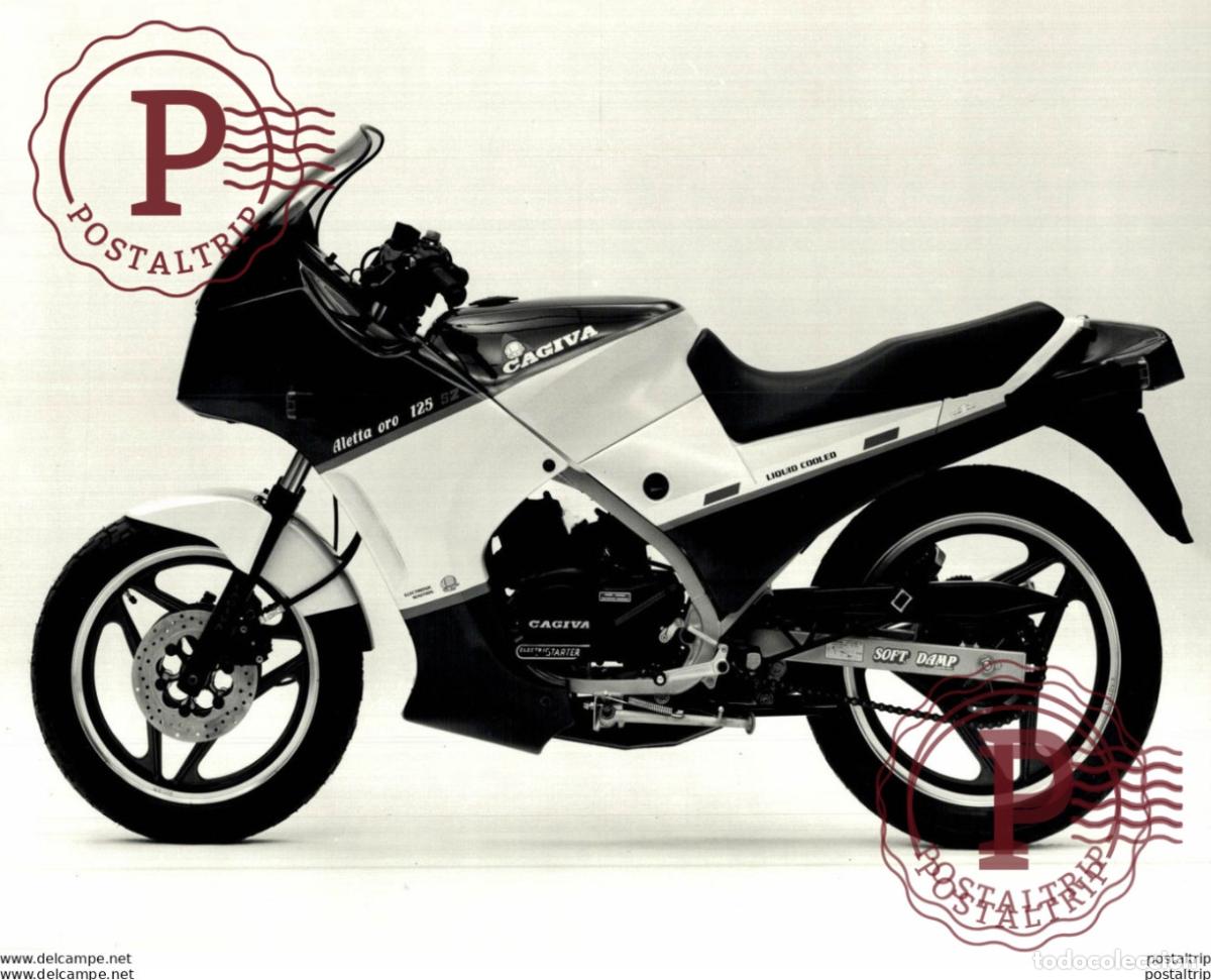 Automobili e Motociclette: CAGIVA ALETTA ORO 125. 24*17cm Moto MOTOCROSS MOTORCYCLE Douglas J Jackson archive of motorcycles