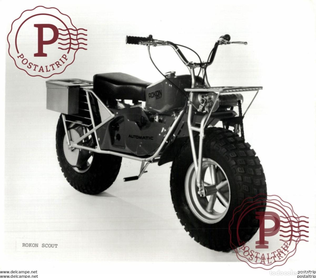 Automobili e Motociclette: ROKON AUTOMATIC SCOUT 1975. 24*19cm Moto MOTOCROSS MOTORCYCLE Douglas J Jackson archive of motorcycl