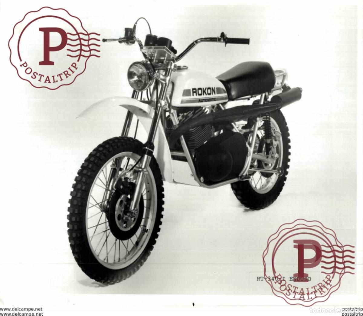 Automobili e Motociclette: ROKON AUTOMATIC RT-340-I ENDURO. 25*20cm Moto MOTOCROSS MOTORCYCLE Douglas J Jackson archive of moto
