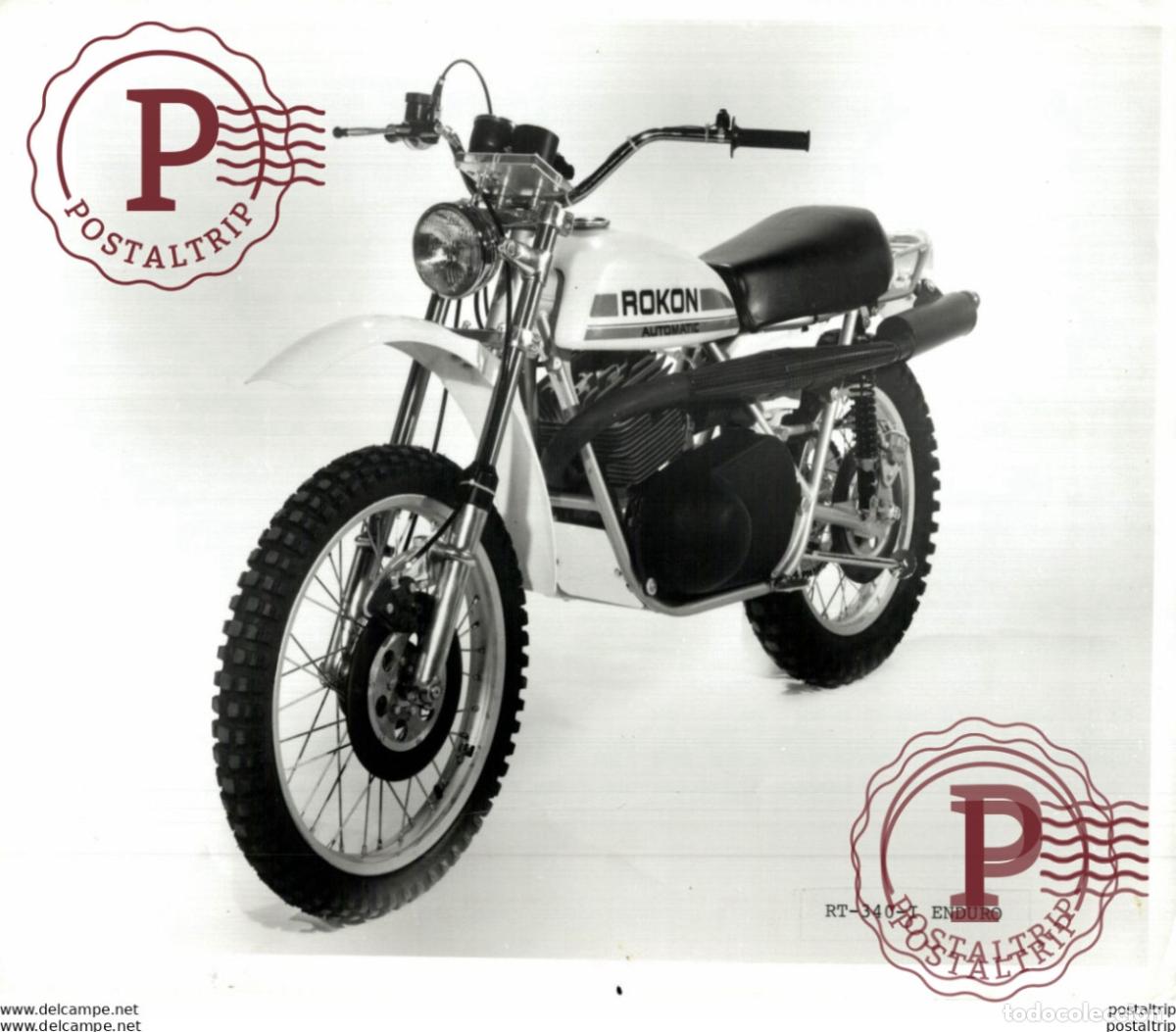 Automobili e Motociclette: ROKON AUTOMATIC RT-340-I ENDURO. 25*20cm Moto MOTOCROSS MOTORCYCLE Douglas J Jackson archive of moto