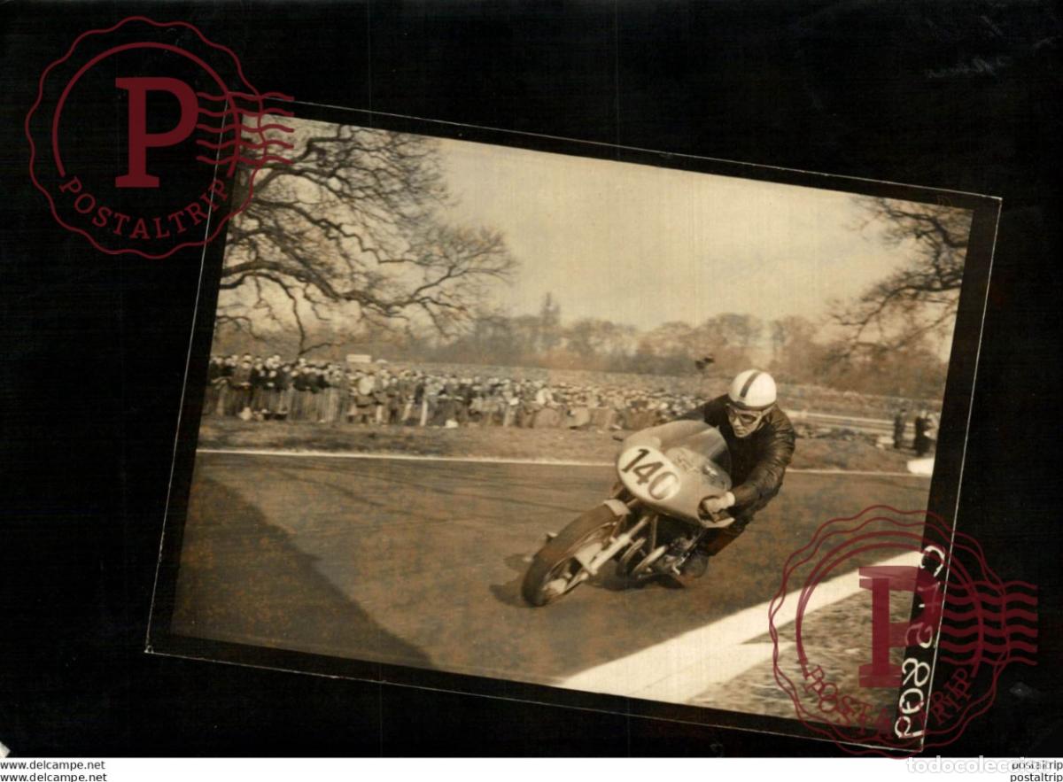 Coches y motocicletas: brands hatch 1957 16*12Cm Motocross Course de motos MOTORCYCLE