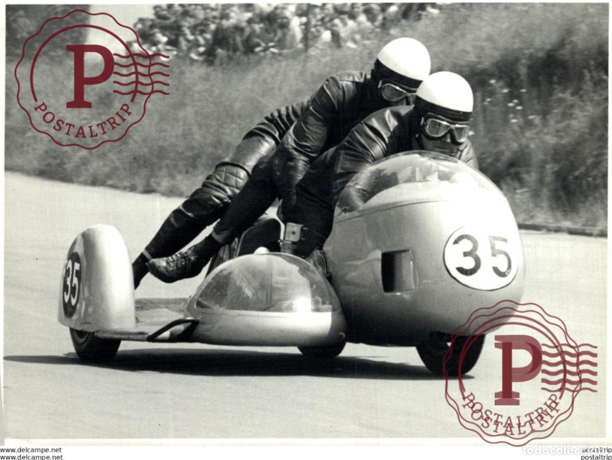 Coches y motocicletas: MALLORY PARK 1967 SIDECAR RACE S SCHAUZU 500 BMW 21*16Cm Motocross Course de motos MOTORCYCLE