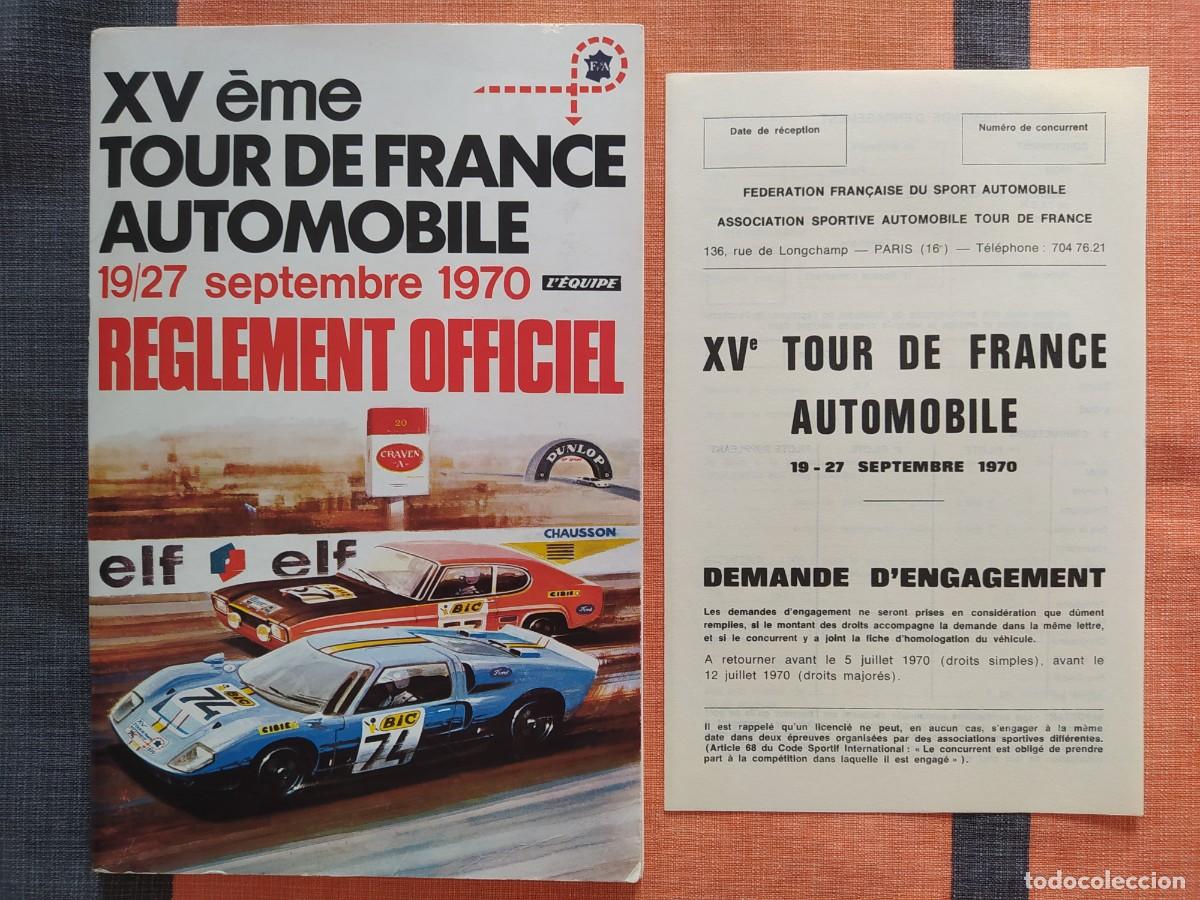 Coches y motocicletas: XV &eacute;me TOUR DE FRANCE AUTOMOBILE 1970. L&acute;EQUIPE. REGLEMENT OFFICIEL. En fran&ccedil;ais