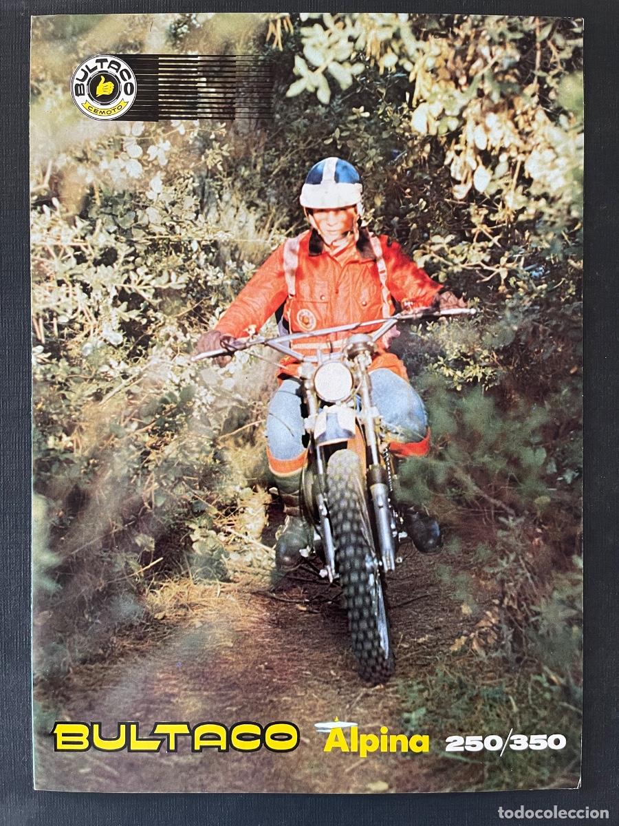 Coches y motocicletas: BULTACO ALPINA 250/350. CAT&Aacute;LOGO Y P&Oacute;STER PUBLICITARIO ORIGINAL. A&Ntilde;OS 70. DIF&Iacute;CIL. COMO NUEVO
