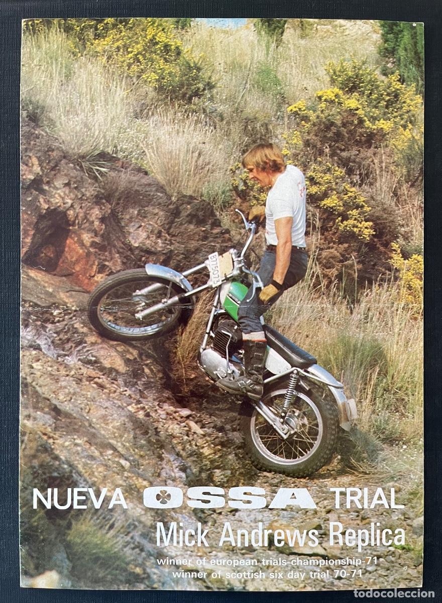 Coches y motocicletas: OSSA TR&Iacute;AL MICK ANDREWS R&Eacute;PLICA. CAT&Aacute;LOGO/P&Oacute;STER PUBLICITARIO ORIGINAL. A&Ntilde;OS 70. DIF&Iacute;CIL. COMO NUEVO
