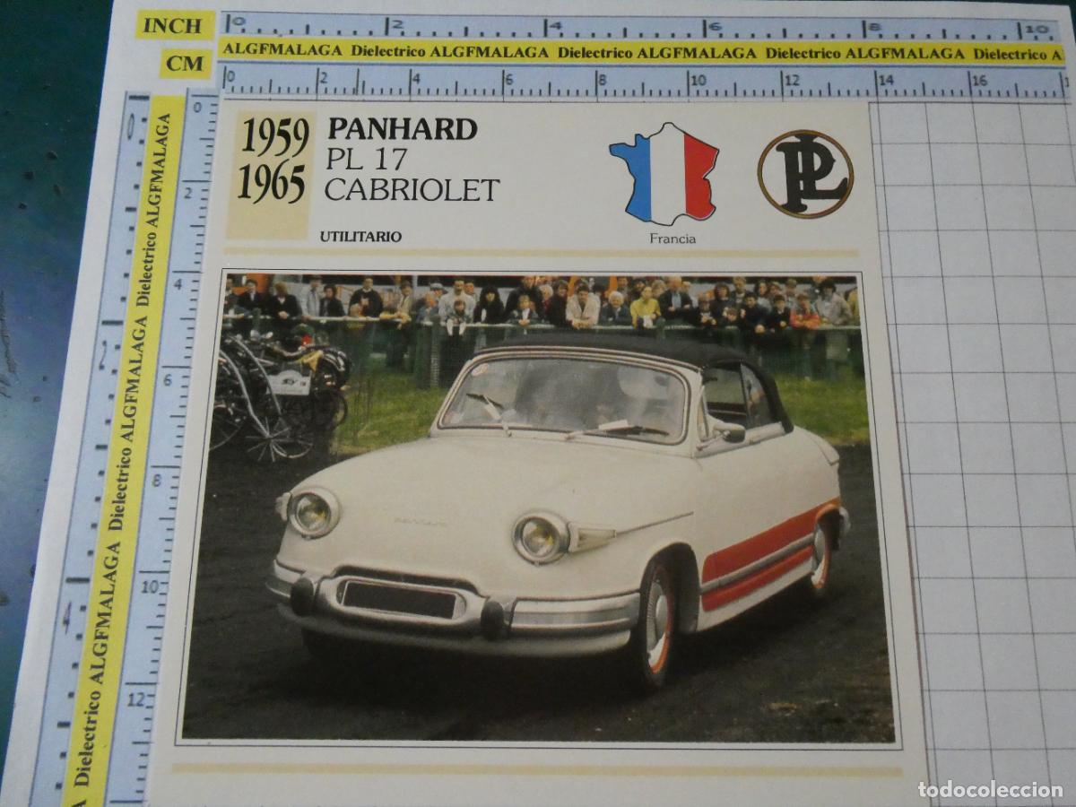 Coches y motocicletas: TARJETA FICHA T&Eacute;CNICA COCHES COLECCI&Oacute;N PLANETA AGOSTINI FRANCIA 1959 PANHARD PL 17 CABRIOLET 1228