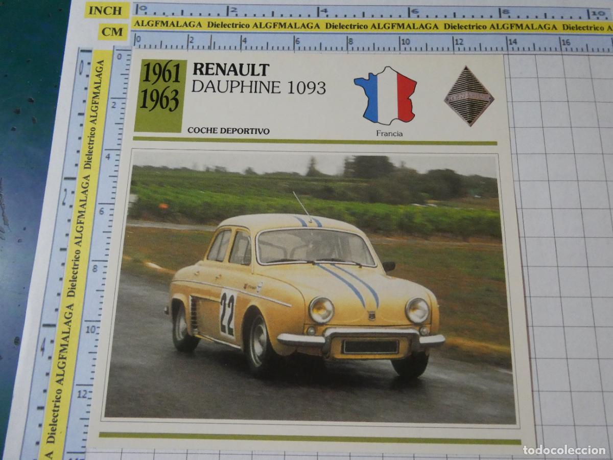 Coches y motocicletas: TARJETA FICHA T&Eacute;CNICA COCHES COLECCI&Oacute;N PLANETA AGOSTINI FRANCIA 1961 RENAULT DAUPHINE 1093 1234