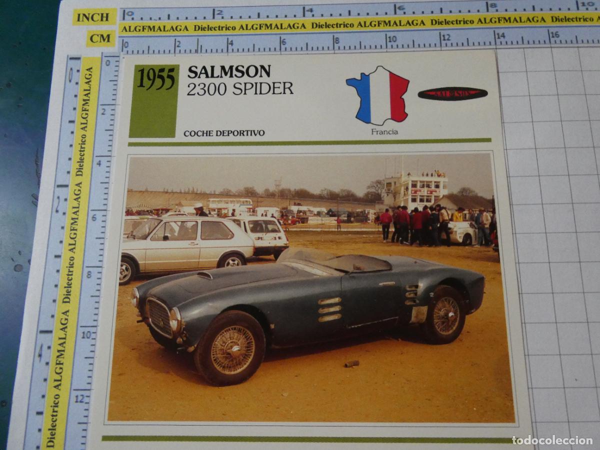 Coches y motocicletas: TARJETA FICHA T&Eacute;CNICA COCHES COLECCI&Oacute;N PLANETA AGOSTINI FRANCIA 1955 SALMSON 2300 SPIDER 1244