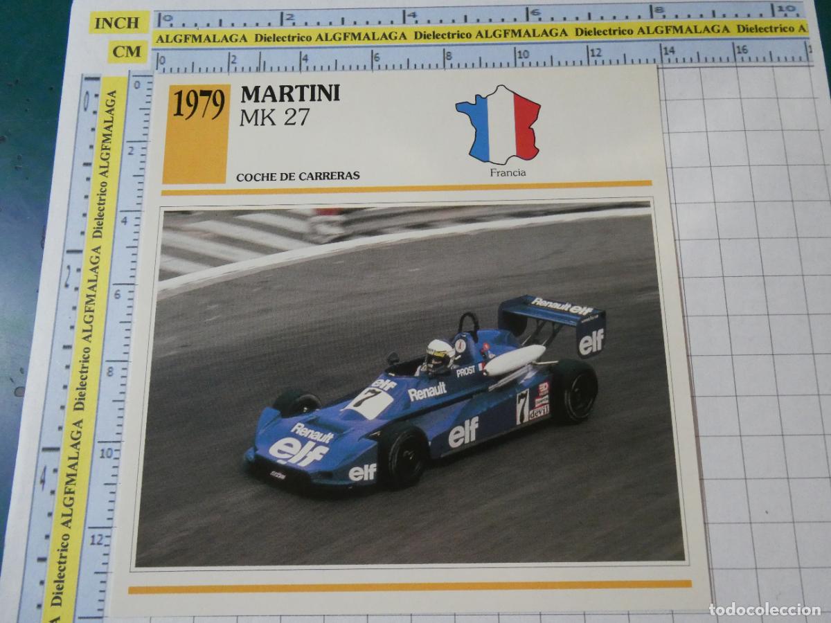 Coches y motocicletas: TARJETA FICHA T&Eacute;CNICA COCHES COLECCI&Oacute;N PLANETA AGOSTINI FRANCIA 1979 MARTINI MK 27 1247