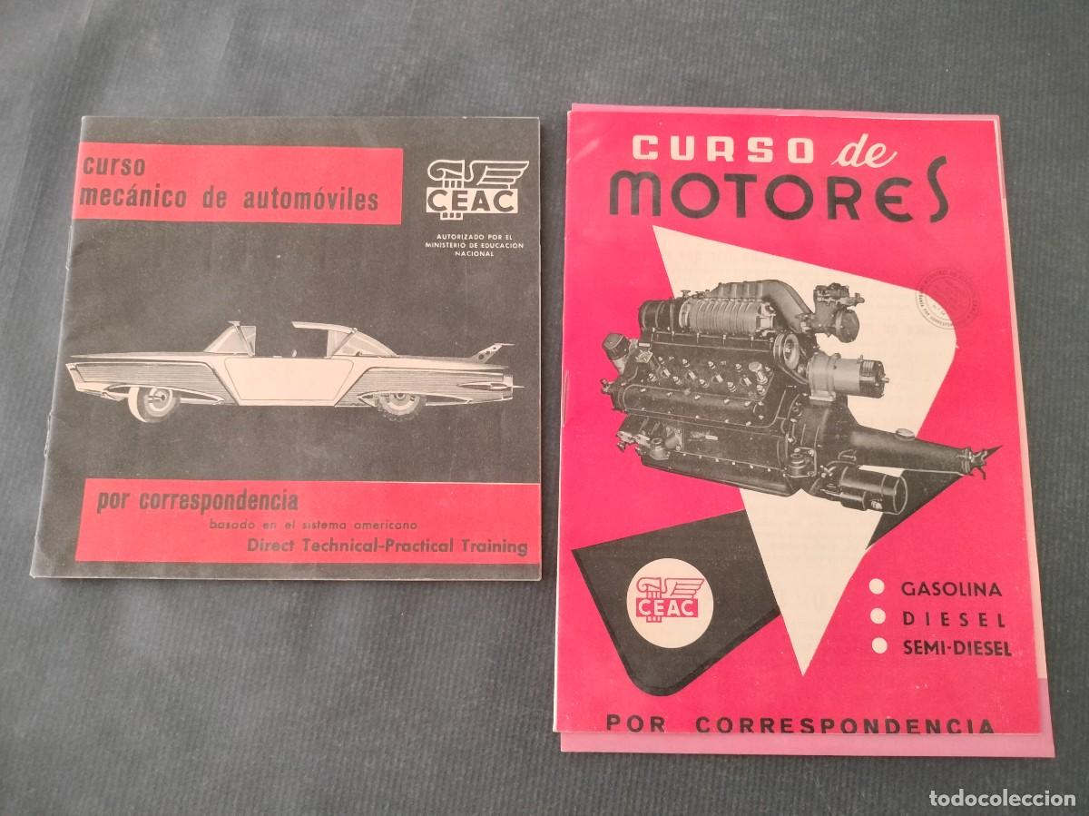 Cars and Motorcycles: LOTE DE 2 ANTIGUOS FOLLETOS DE PUBLICIDAD CEAC CURSO MECANICO DE AUTOMOVILES + CURSO DE MOTORES