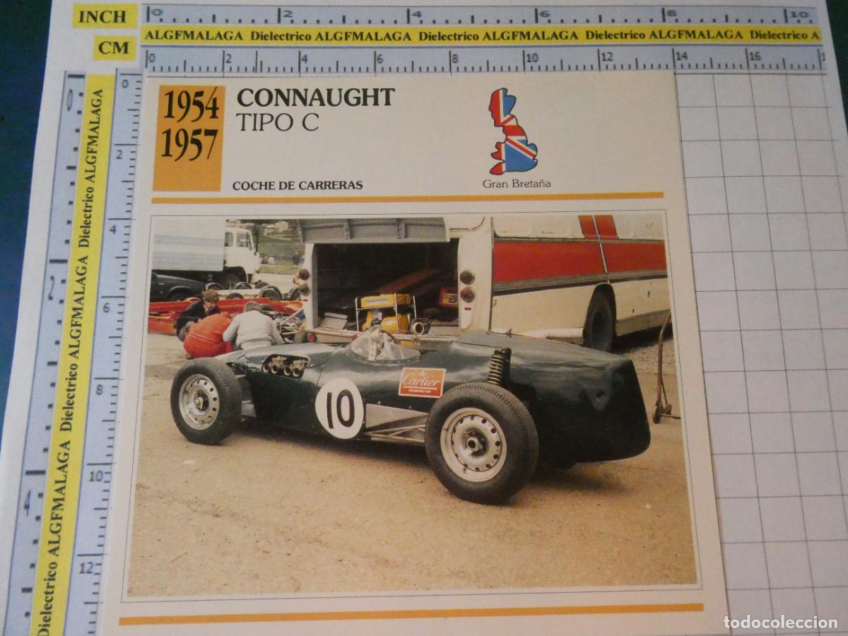 Coches y motocicletas: TARJETA FICHA T&Eacute;CNICA COCHES COLECCI&Oacute;N PLANETA AGOSTINI REINO UNIDO 1954 CONNAUGHT C 1249