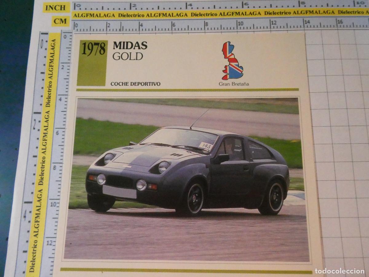 Coches y motocicletas: TARJETA FICHA T&Eacute;CNICA COCHES COLECCI&Oacute;N PLANETA AGOSTINI REINO UNIDO 1978 MIDAS GOLD 1250