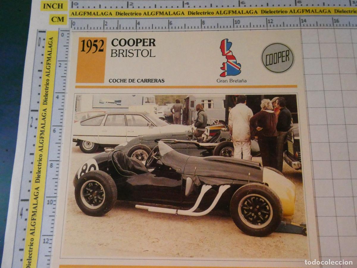 Coches y motocicletas: TARJETA FICHA T&Eacute;CNICA COCHES COLECCI&Oacute;N PLANETA AGOSTINI REINO UNIDO 1952 COOPER BRISTOL 1251