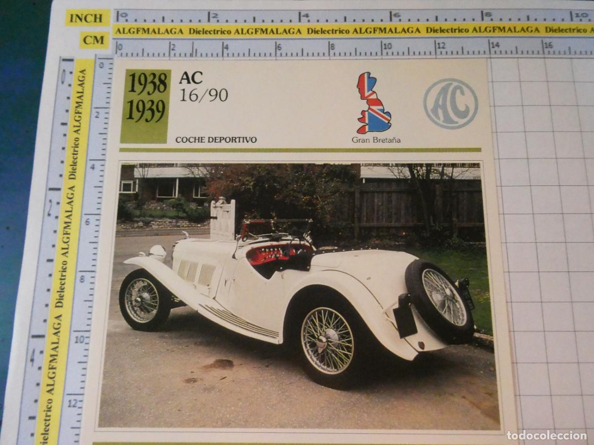 Coches y motocicletas: TARJETA FICHA T&Eacute;CNICA COCHES COLECCI&Oacute;N PLANETA AGOSTINI REINO UNIDO 1938 ac 16/90 1252