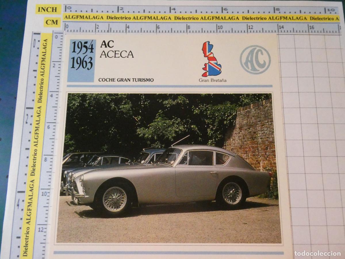 Coches y motocicletas: TARJETA FICHA T&Eacute;CNICA COCHES COLECCI&Oacute;N PLANETA AGOSTINI REINO UNIDO 1954 AC ACECA 1256