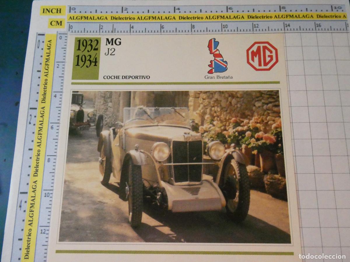 Coches y motocicletas: TARJETA FICHA T&Eacute;CNICA COCHES COLECCI&Oacute;N PLANETA AGOSTINI REINO UNIDO 1932 MG J2 1258