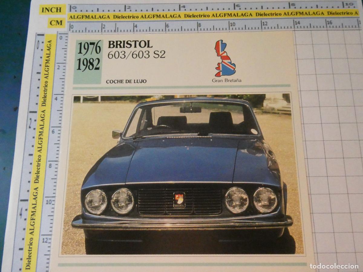 Coches y motocicletas: TARJETA FICHA T&Eacute;CNICA COCHES COLECCI&Oacute;N PLANETA AGOSTINI REINO UNIDO 1976 BRISTOL 603 1259