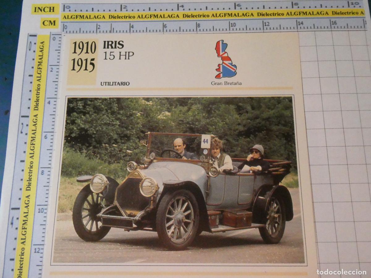 Coches y motocicletas: TARJETA FICHA T&Eacute;CNICA COCHES COLECCI&Oacute;N PLANETA AGOSTINI REINO UNIDO 1910 IRIS 15 HP 1260