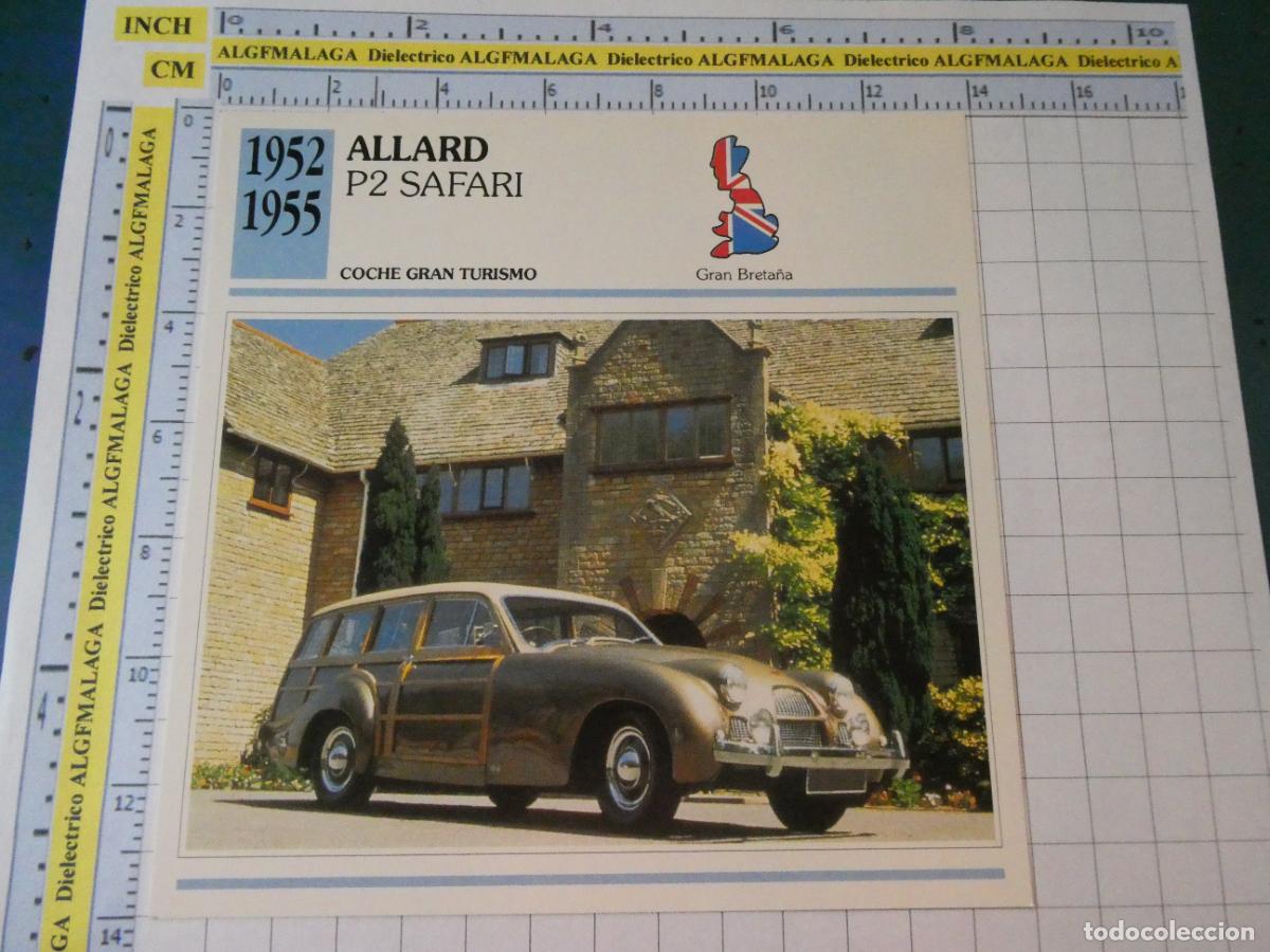 Coches y motocicletas: TARJETA FICHA T&Eacute;CNICA COCHES COLECCI&Oacute;N PLANETA AGOSTINI REINO UNIDO 1952 ALLARD P2 SAFARI 1261