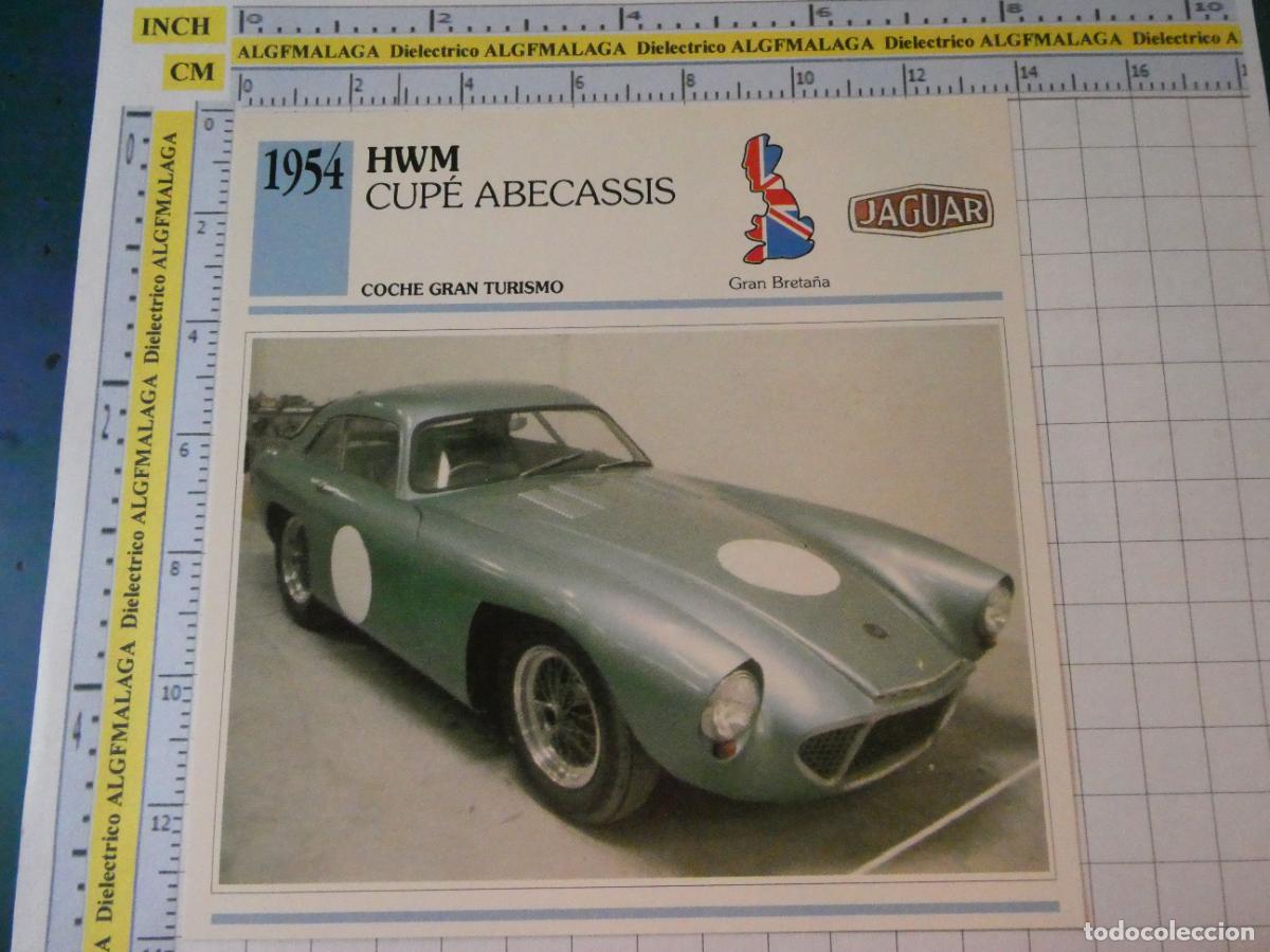 Coches y motocicletas: TARJETA FICHA T&Eacute;CNICA COCHES COLECCI&Oacute;N PLANETA AGOSTINI REINO UNIDO 1954 HWM CUP&Eacute; ABECASSIS 1262